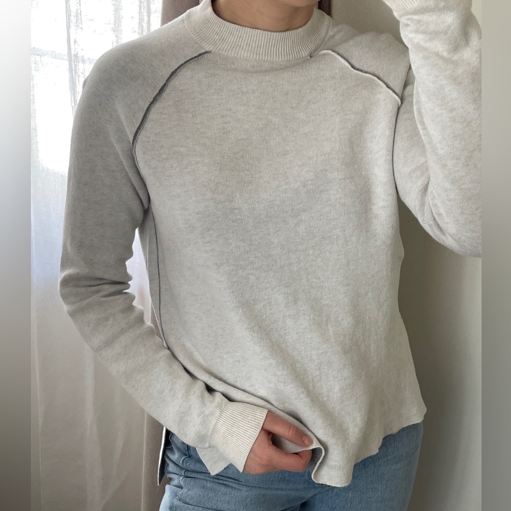 Monk & Lou Knit Sweater (Grey and Beige, XS)